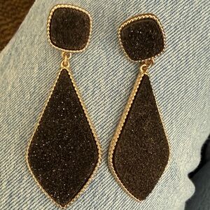 3/$25 Sugarfix Black & Gold Statement Drop Earrings